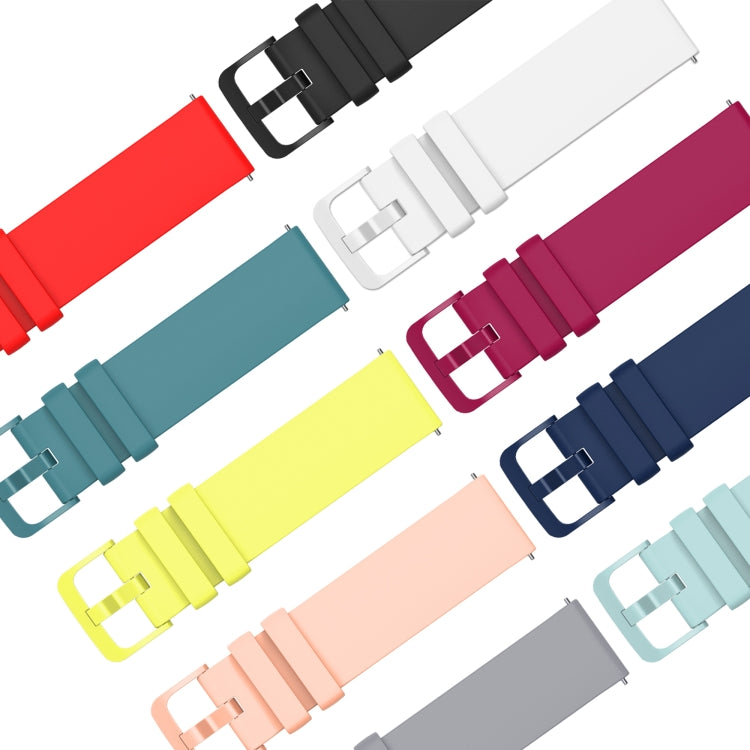 For Amazfit GTR 2 22mm Solid Color Soft Silicone Watch Band(White) - Watch Bands by buy2fix | Online Shopping UK | buy2fix