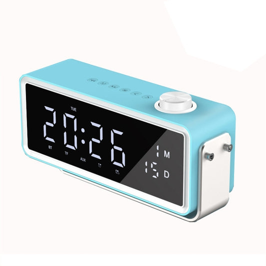 AEC K5 Mirror Alarm Clock Bluetooth Speakers with LED Light Support TF / FM(Blue) - Desktop Speaker by AEC | Online Shopping UK | buy2fix