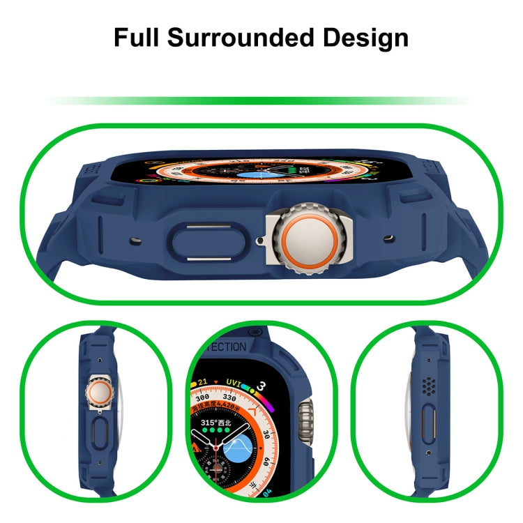 For Apple Watch Ultra 49mm JUNSUNMAY Integrated TPU Case Adjustable Elastic Watch Band(Transparent) - Watch Bands by JUNSUNMAY | Online Shopping UK | buy2fix