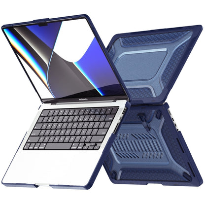 For MacBook Pro 14.2 A2442/A2779 2023 ENKAY Hat-Prince 3 in 1 Protective Bracket  Case Cover Hard Shell with TPU Keyboard Film / Anti-dust Plugs, Version:EU(Blue) - MacBook Pro Cases by ENKAY | Online Shopping UK | buy2fix