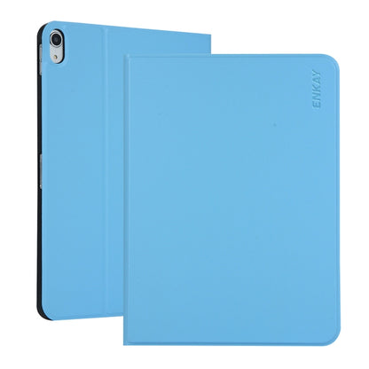 For iPad 10th Gen 10.9 2022 ENKAY PC Back Cover Smart Leather Tablet Case with Pen Slot & Holder(Light Blue) - iPad 10th Gen 10.9 Cases by ENKAY | Online Shopping UK | buy2fix