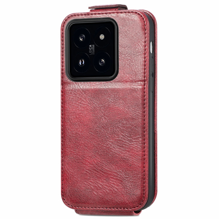 For Xiaomi 14 Zipper Wallet Vertical Flip Leather Phone Case(Red) - 14 Cases by buy2fix | Online Shopping UK | buy2fix