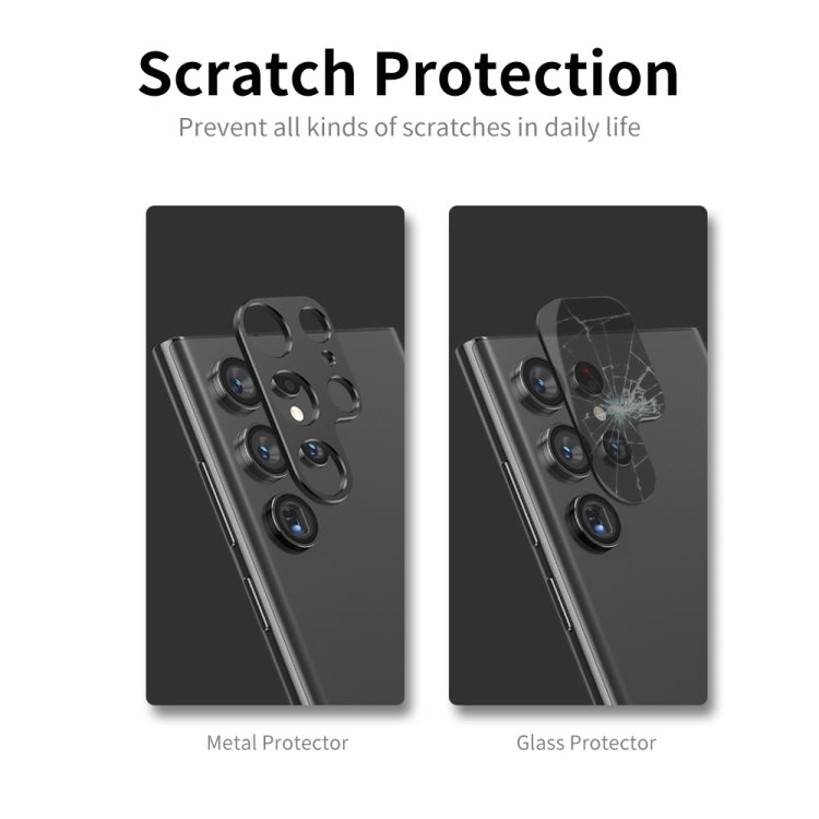 For Samsung Galaxy S23 Ultra 5G  ENKAY Hat-Prince Aluminium Alloy Camera Lens Protector Full Cover(Black) - Galaxy S23 Ultra 5G Tempered Glass by ENKAY | Online Shopping UK | buy2fix