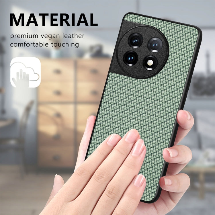 For OnePlus 11 Carbon Fiber Texture Leather Back Cover Phone Case(Black) - OnePlus Cases by buy2fix | Online Shopping UK | buy2fix