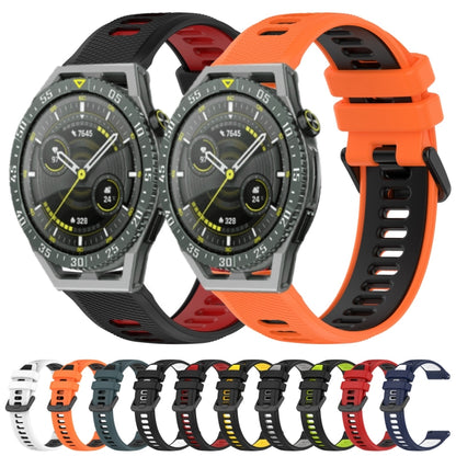 For Huawei Watch Buds 22mm Sports Two-Color Silicone Watch Band(Red+Black) - Watch Bands by buy2fix | Online Shopping UK | buy2fix