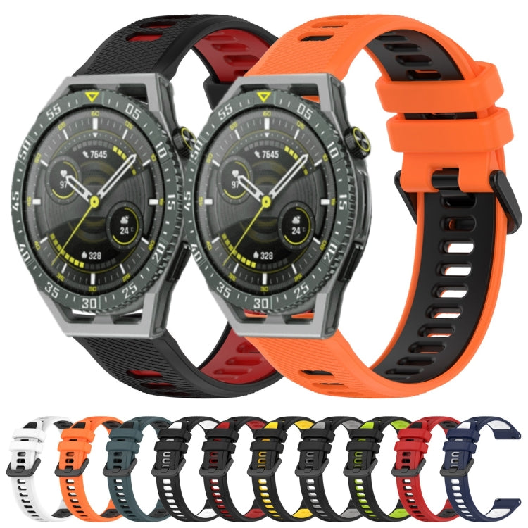 For Huawei Watch GT3 Pro 46mm 22mm Sports Two-Color Silicone Watch Band(Red+Black) - Watch Bands by buy2fix | Online Shopping UK | buy2fix