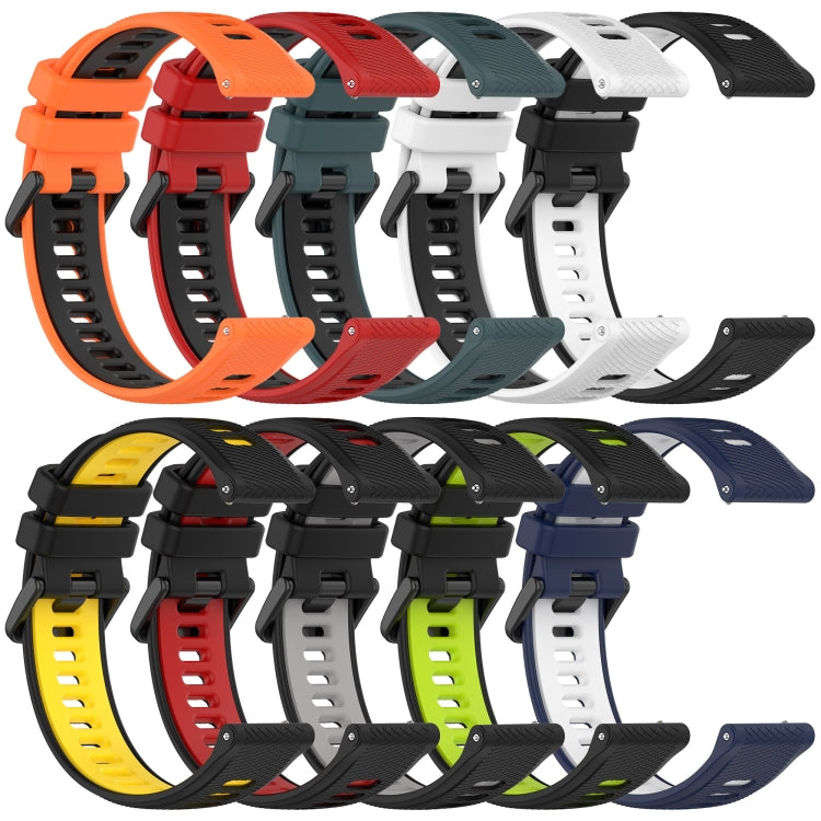 For Honor Magic Watch 2 46mm 22mm Sports Two-Color Silicone Watch Band(Black+White) - Watch Bands by buy2fix | Online Shopping UK | buy2fix