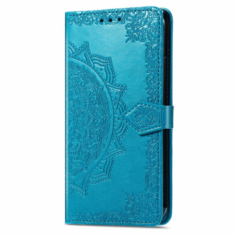 For OnePlus 12 Mandala Flower Embossed Leather Phone Case(Blue) - OnePlus Cases by buy2fix | Online Shopping UK | buy2fix