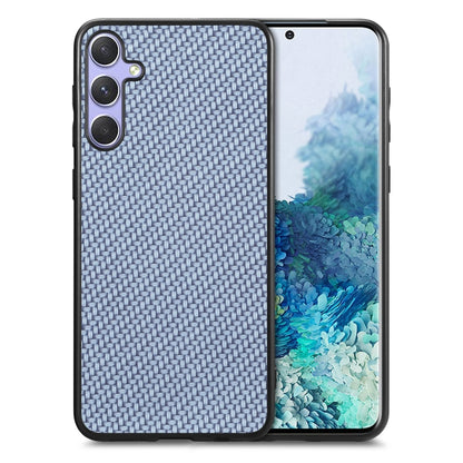 For Samsung Galaxy S25+ 5G Carbon Fiber Texture Leather Back Cover Phone Case(Blue) - Galaxy Phone Cases by buy2fix | Online Shopping UK | buy2fix