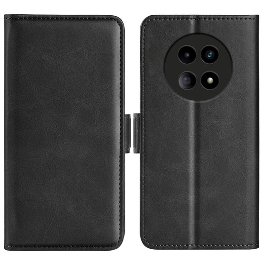 For Realme 12 5G Dual-side Magnetic Buckle Horizontal Flip Leather Phone Case(Black) - Realme Cases by buy2fix | Online Shopping UK | buy2fix