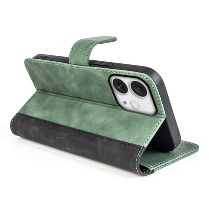 For iPhone 16 Pro Stitching Horizontal Flip Leather Phone Case(Green) - iPhone 16 Pro Cases by buy2fix | Online Shopping UK | buy2fix