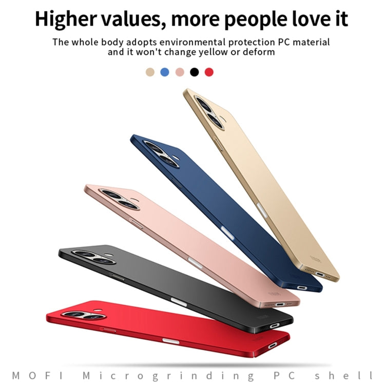 For iPhone 16 MOFI Frosted PC Ultra-thin Hard Phone Case(Rose Gold) - iPhone 16 Cases by MOFI | Online Shopping UK | buy2fix