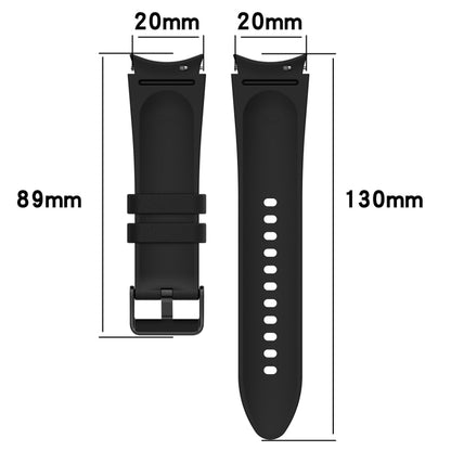 For Samsung Galaxy Watch 6 Silicone Leather Black Buckle Watch Band(Yellow) - Watch Bands by buy2fix | Online Shopping UK | buy2fix