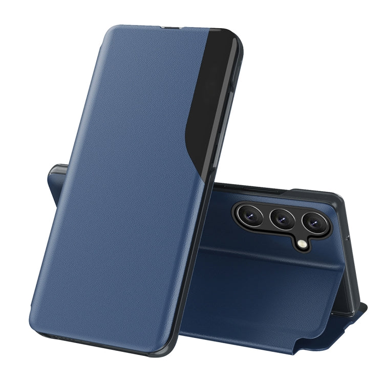 For Samsung Galaxy S24+ 5G Attraction Flip Holder Leather Phone Case(Sapphire Blue) - Galaxy S24+ 5G Cases by buy2fix | Online Shopping UK | buy2fix