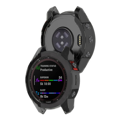 For Garmin Fenix 7X Pro Half-Package TPU Watch Protective Case(Transparent Black) - Watch Cases by buy2fix | Online Shopping UK | buy2fix