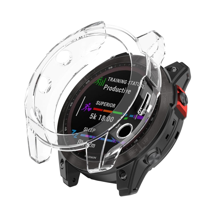 For Garmin Fenix 7 Pro Half-Package TPU Watch Protective Case(Transparent) - Watch Cases by buy2fix | Online Shopping UK | buy2fix