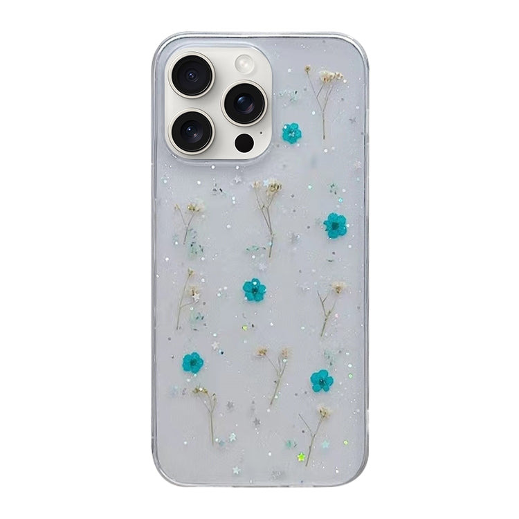 For iPhone 16 Pro Gypsophila Flowers Pattern TPU Protective Phone Case(Green) - iPhone 16 Pro Cases by buy2fix | Online Shopping UK | buy2fix