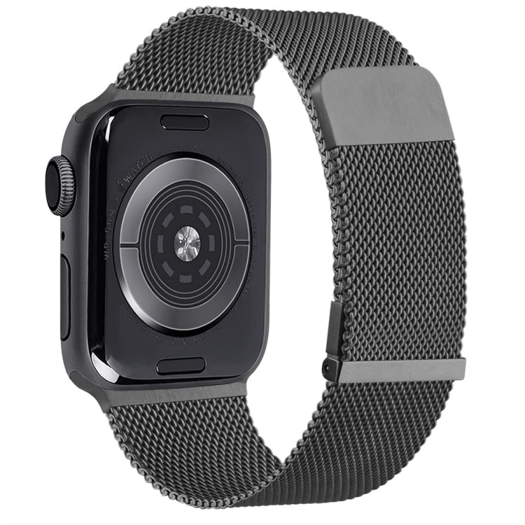 For Apple Watch 42mm Milan Double Magnetic Steel Mesh Watch Band(Gray) - Watch Bands by buy2fix | Online Shopping UK | buy2fix