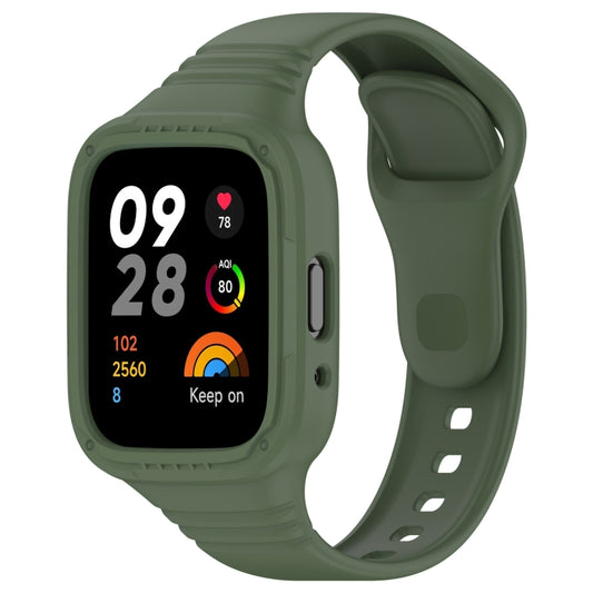 For Redmi Watch 3 Lite Integrated Fully Enclosed Silicone Watch Band(Dark Green) - Watch Bands by buy2fix | Online Shopping UK | buy2fix