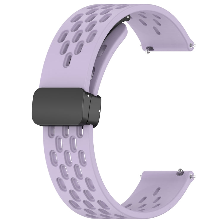 For Amazfit GTS 4 20mm Folding Magnetic Clasp Silicone Watch Band(Purple) - Watch Bands by buy2fix | Online Shopping UK | buy2fix