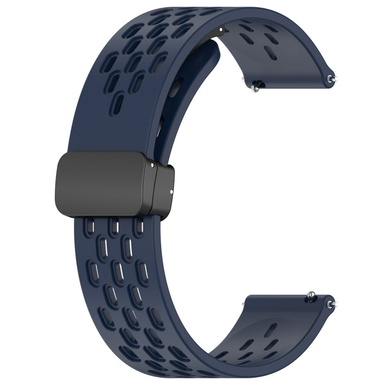For Amazfit GTR 42mm 20mm Folding Magnetic Clasp Silicone Watch Band(Midnight Blue) - Watch Bands by buy2fix | Online Shopping UK | buy2fix