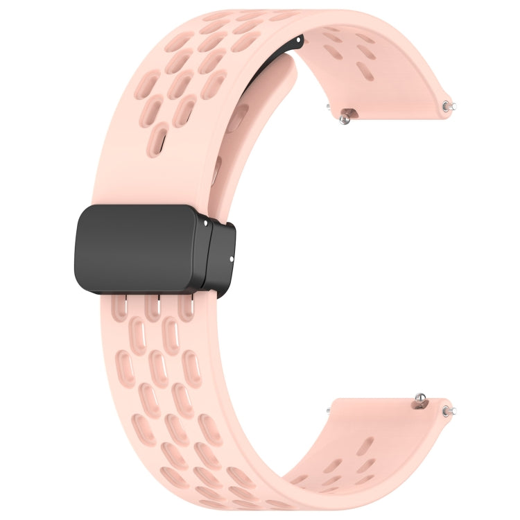 For Amazfit Bip 1S 20mm Folding Magnetic Clasp Silicone Watch Band(Pink) - Watch Bands by buy2fix | Online Shopping UK | buy2fix