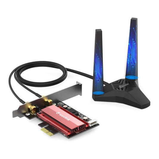 WAVLINK WN675X2-PCIE AX3000 PCIe WiFi Network Card 3000Mbps Tri-band Wireless Adapter - USB Network Adapter by WAVLINK | Online Shopping UK | buy2fix