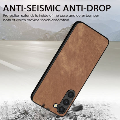 For Samsung Galaxy S25 5G Vintage Leather PC Back Cover Phone Case(Brown) - Galaxy S25 5G Cases by buy2fix | Online Shopping UK | buy2fix