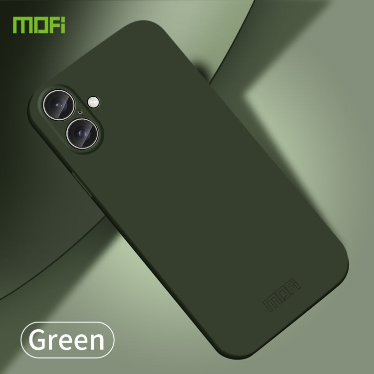 For iPhone 16 MOFI Qin Series Skin Feel All-inclusive PC Phone Case(Green) - iPhone 16 Cases by MOFI | Online Shopping UK | buy2fix