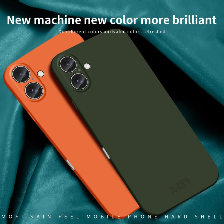 For iPhone 16 MOFI Qin Series Skin Feel All-inclusive PC Phone Case(Orange) - iPhone 16 Cases by MOFI | Online Shopping UK | buy2fix