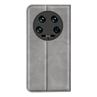 For Xiaomi 14 Ultra Retro-skin Magnetic Suction Leather Phone Case(Grey) - 14 Ultra Cases by buy2fix | Online Shopping UK | buy2fix
