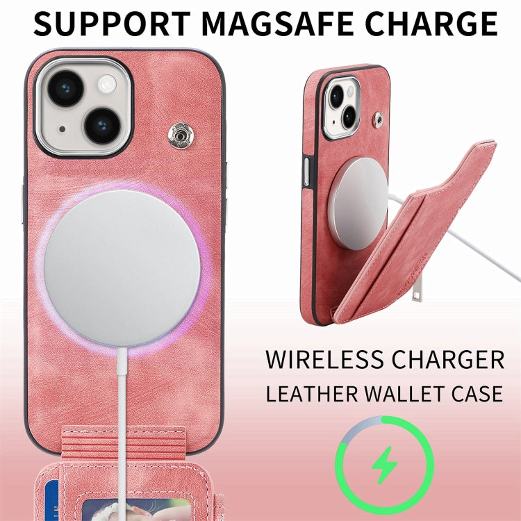 For iPhone 15 Plus Magsafe Zipper RFID Wallet All-inclusive Shockrpoof Phone Case(Pink) - iPhone 15 Plus Cases by buy2fix | Online Shopping UK | buy2fix