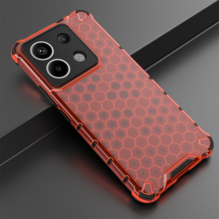 For Redmi Note 13 Pro 5G Shockproof Honeycomb Phone Case(Red) - Note 13 Pro Cases by buy2fix | Online Shopping UK | buy2fix