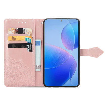 For Xiaomi Redmi K70 Pro Mandala Flower Embossed Leather Phone Case(Rose Gold) - K70 Pro Cases by buy2fix | Online Shopping UK | buy2fix