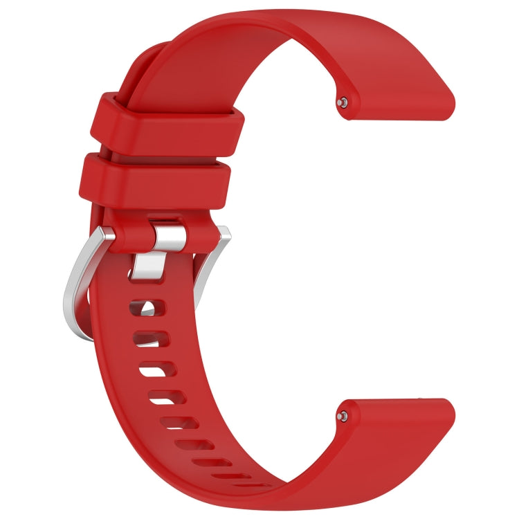 For Garmin VivoMove Luxe / Garminmove Luxe Liquid Glossy Silver Buckle Silicone Watch Band(Red) - Watch Bands by buy2fix | Online Shopping UK | buy2fix