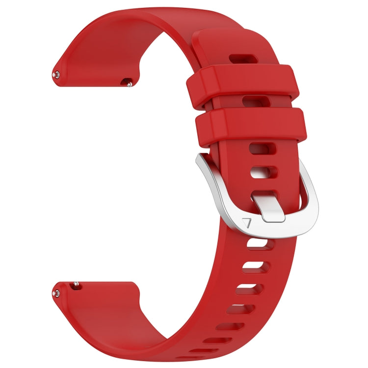 For Garmin Vivomove 3S Liquid Glossy Silver Buckle Silicone Watch Band(Red) - Watch Bands by buy2fix | Online Shopping UK | buy2fix