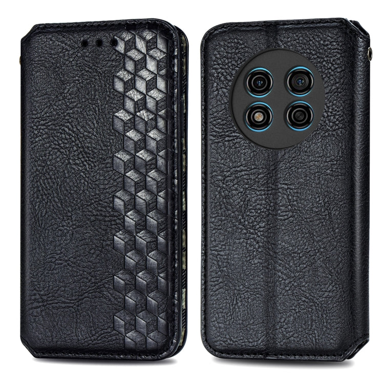 For Ulefone Note 15 Cubic Grid Pressed Magnetic Leather Phone Case(Black) - Ulefone Cases by buy2fix | Online Shopping UK | buy2fix