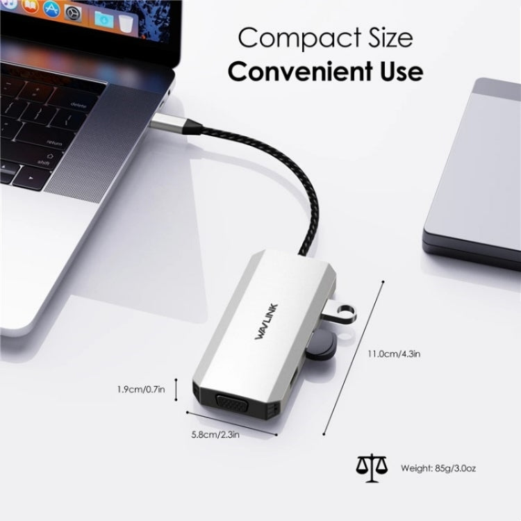 WAVLINK UMD304 Converter USB-C to Dual HD 4K 60Hz  HUB 7-in-1 Laptop Docking Station - USB HUB by WAVLINK | Online Shopping UK | buy2fix