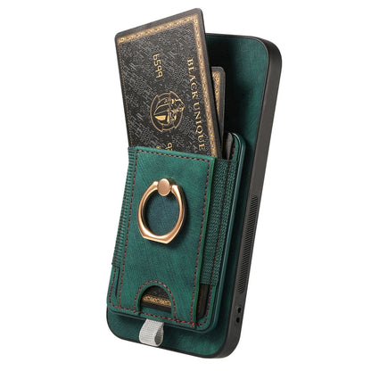 For Samsung Galaxy S25+ 5G Retro Splitable Magnetic Card Bag Leather Phone Case(Green) - Galaxy Phone Cases by buy2fix | Online Shopping UK | buy2fix