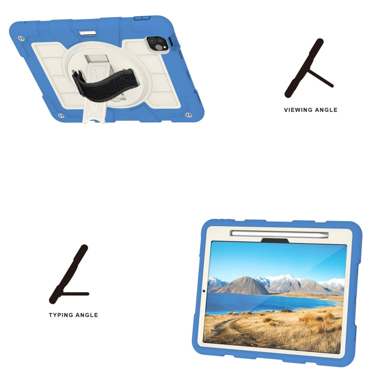 For iPad Pro 11 2024 Silicone Hybrid PC Shockproof Tablet Case with Shoulder Strap(Azure Blue) - iPad Pro 11 2024 Cases by buy2fix | Online Shopping UK | buy2fix