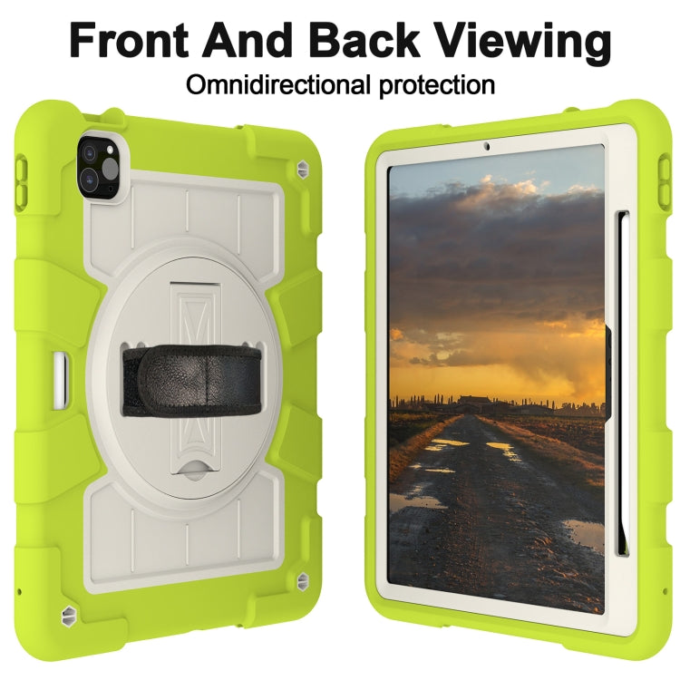 For iPad Pro 11 2024 Silicone Hybrid PC Shockproof Tablet Case with Shoulder Strap(Love Birds Green) - iPad Pro 11 2024 Cases by buy2fix | Online Shopping UK | buy2fix