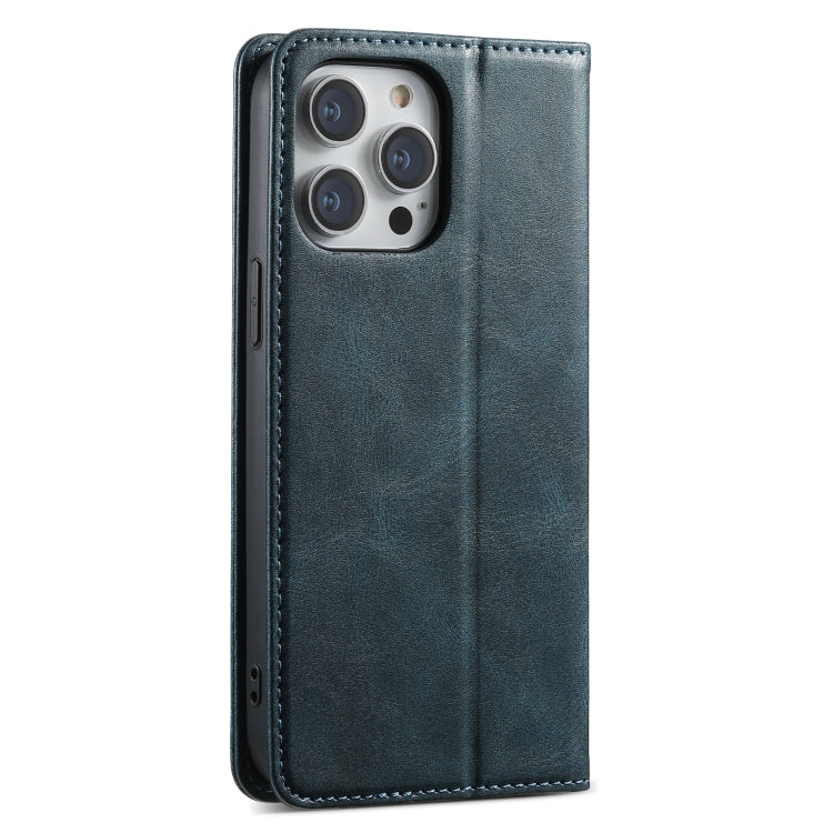 For iPhone 15 Pro Max Suteni J02 Oil Wax Wallet Leather Phone Case(Blue) - iPhone 15 Pro Max Cases by Suteni | Online Shopping UK | buy2fix