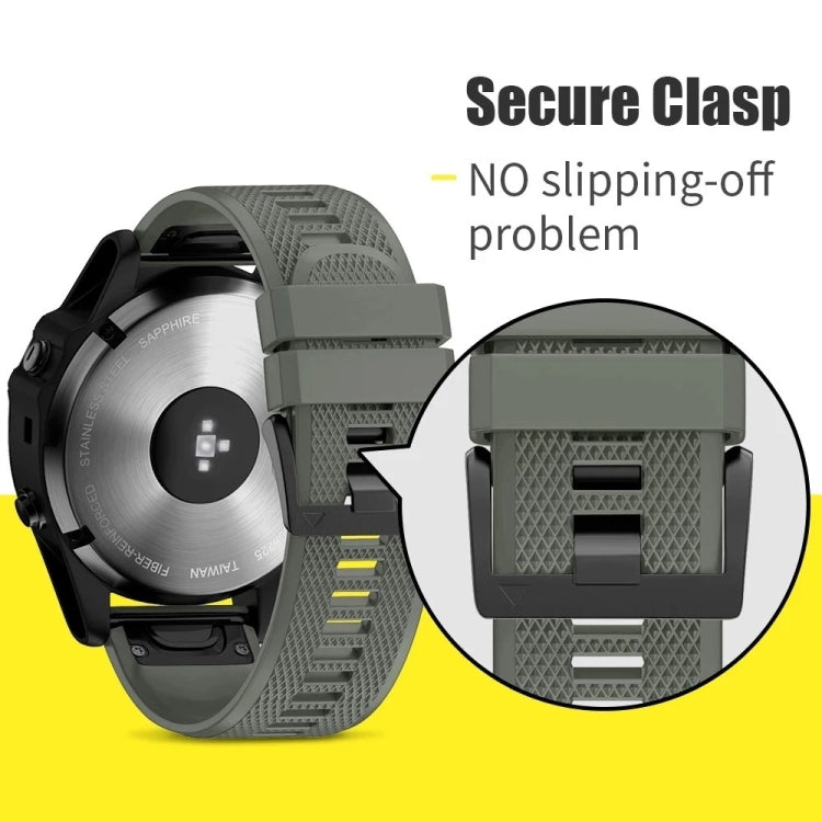 For Garmin Fenix 7 Sapphire Solar 22mm Quick Release Silicone Watch Band(Black) - Watch Bands by buy2fix | Online Shopping UK | buy2fix