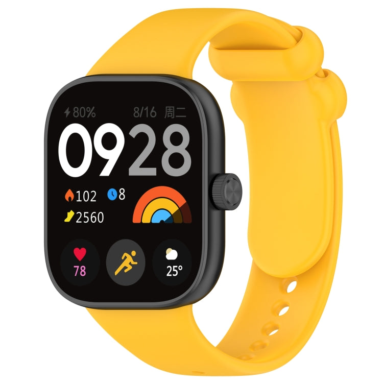 For Redmi Watch 4 Solid Color Liquid Silicone Watch Band(Yellow) - Watch Bands by buy2fix | Online Shopping UK | buy2fix