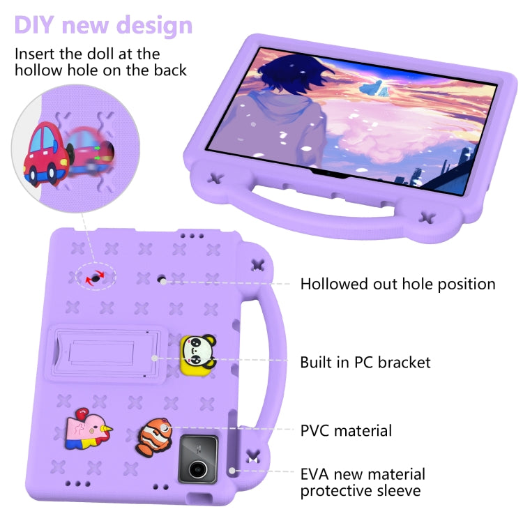For Lenovo Tab M11 / Xiaoxin Pad 2024 Handle Kickstand Children EVA Shockproof Tablet Case(Light Purple) - Lenovo by buy2fix | Online Shopping UK | buy2fix