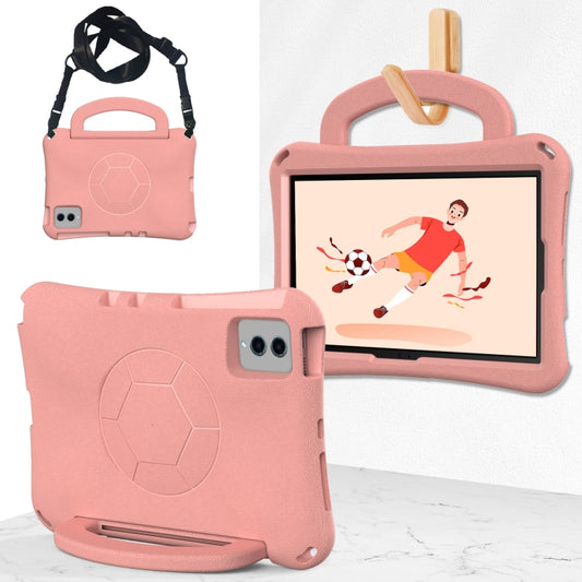 For Samsung Galaxy Tab S8 11 X700N 2022 Handle Football Shaped EVA Shockproof Tablet Case(Light Pink) - Galaxy Tab S8 Cases by buy2fix | Online Shopping UK | buy2fix