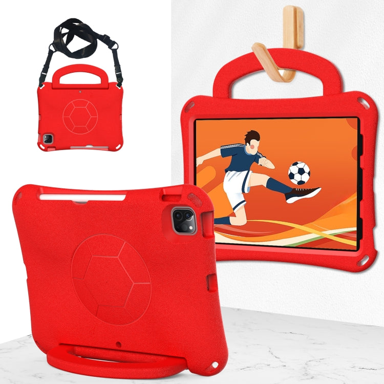 For iPad Air 11 2024 Handle Football Shaped EVA Shockproof Tablet Case(Red) - iPad Air 11 2024 Cases by buy2fix | Online Shopping UK | buy2fix