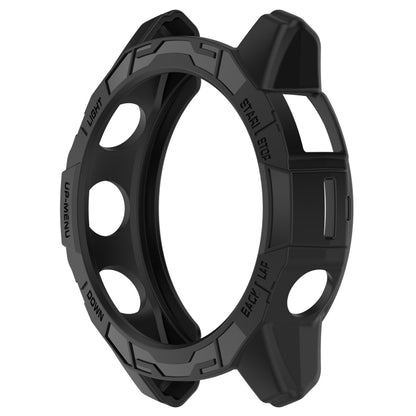 For Garmin Quatix 7 Pro Armored Hollow Half Pack TPU Watch Protective Case(Black) - Watch Cases by buy2fix | Online Shopping UK | buy2fix