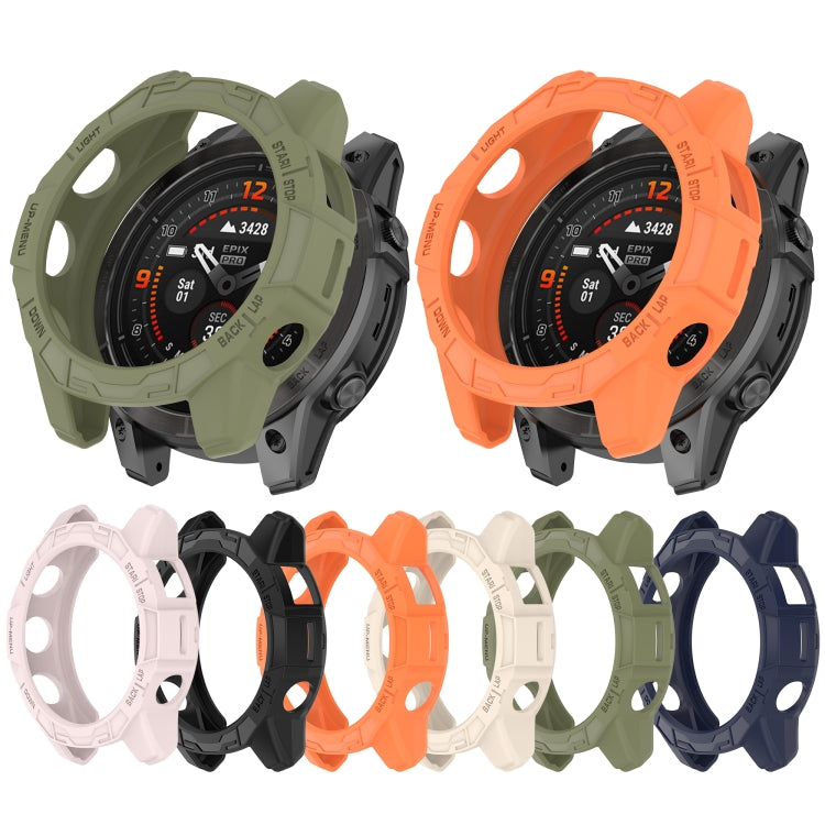 For Garmin Quatix 7 Pro Armored Hollow Half Pack TPU Watch Protective Case(Black) - Watch Cases by buy2fix | Online Shopping UK | buy2fix