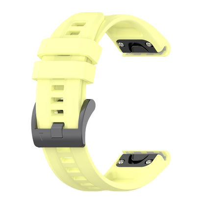 For Garmin Instinct 2 / Instinct Solid Color Black Buckle Silicone Quick Release Watch Band(Yellow) - Watch Bands by buy2fix | Online Shopping UK | buy2fix